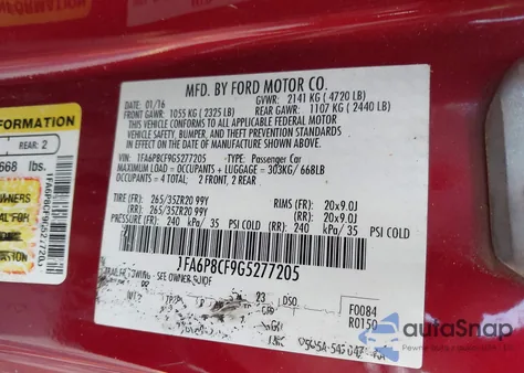 2016 Ford Mustang Gt Premium from USA, damaged, VIN 1FA6P8CF9G5277205